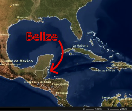Location of Belize
