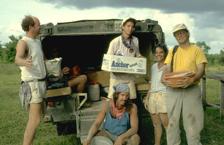 Unloading the Land Rover